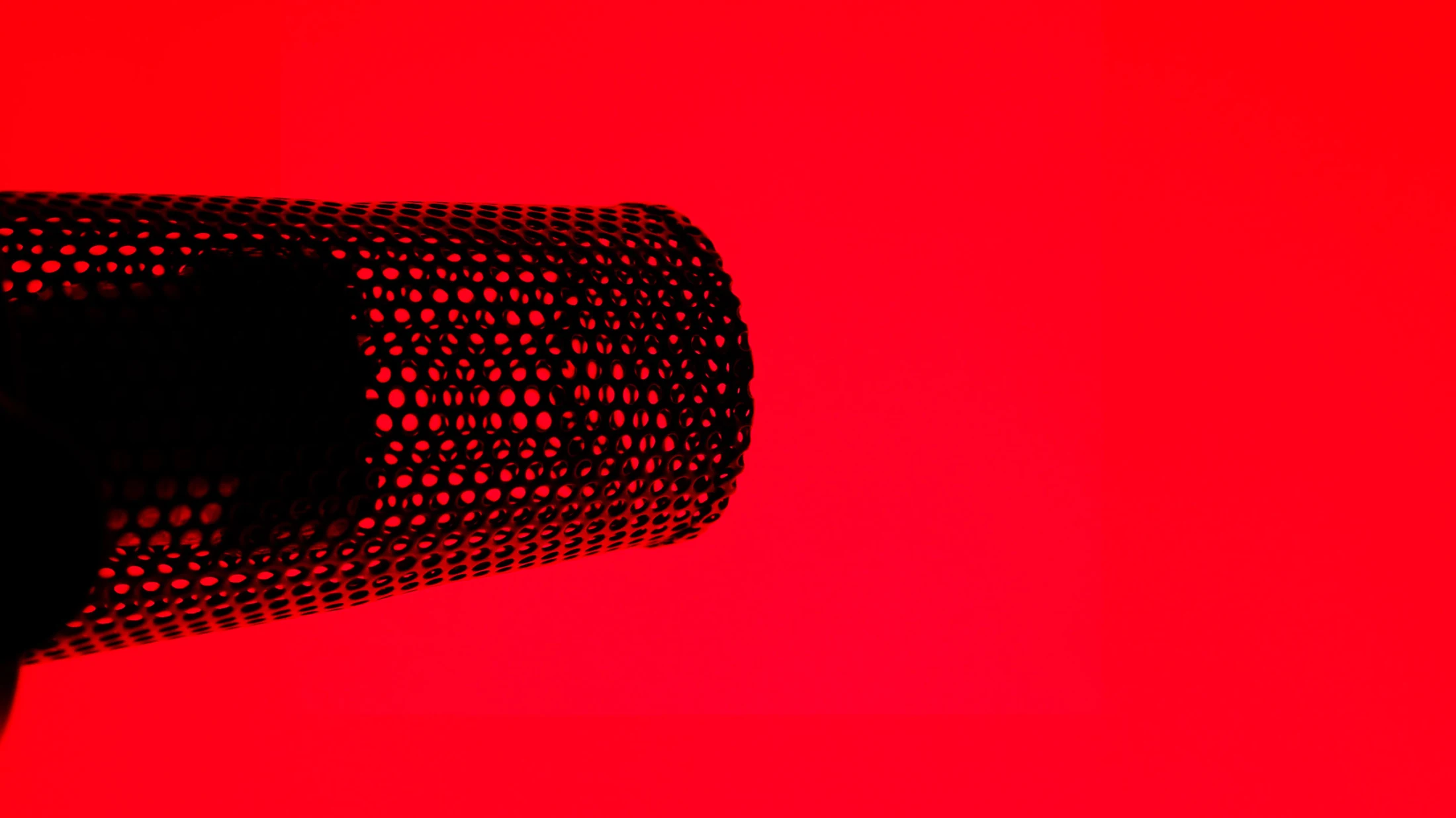 Bold red Dead 1975 microphone photograph
